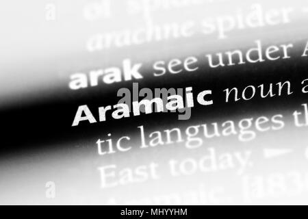 aramaic word in a dictionary. aramaic concept Stock Photo Alamy