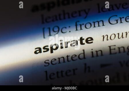 aspirate word in a dictionary. aspirate concept Stock Photo - Alamy