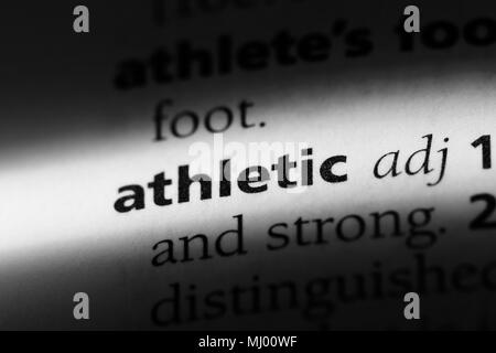 athletic word in a dictionary. athletic concept. Stock Photo