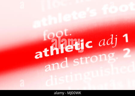 athletic word in a dictionary. athletic concept. Stock Photo