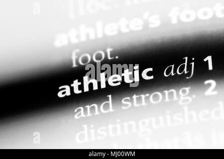 athletic word in a dictionary. athletic concept. Stock Photo