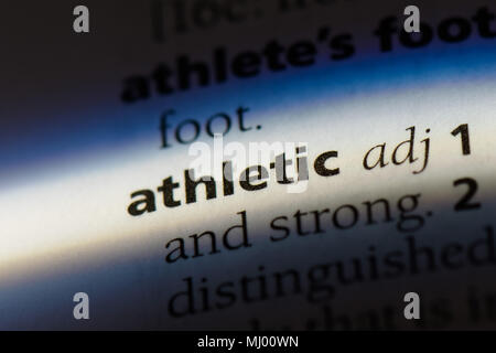 athletic word in a dictionary. athletic concept. Stock Photo