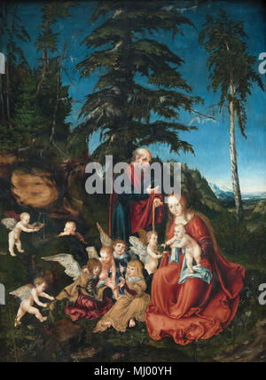 Lucas Cranach the Elder (1472-1553), The Rest on the Flight to Egypt, 1504. Die Ruhe auf de Flucht nach Ägypten. Stock Photo