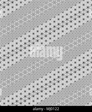 seamless pattern based on traditional Japanese Kumiko ornaments in the form of assembled inclined tapes Stock Vector