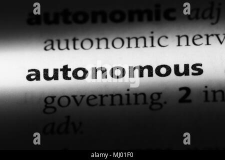 autonomous word in a dictionary. autonomous concept Stock Photo - Alamy