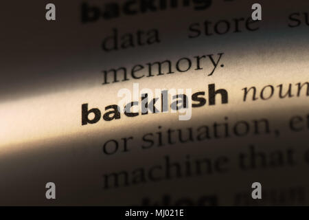 backlash word in a dictionary. backlash concept Stock Photo - Alamy