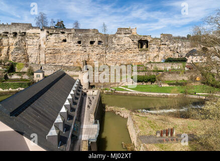 Ruined fortifications of Luxembourg city Stock Photo