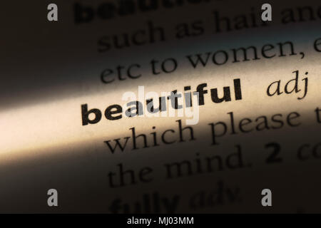 beautiful word in a dictionary. beautiful concept Stock Photo - Alamy