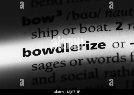Bowderlize Example bowdlerize word in a dictionary. bowdlerize concept Stock Photo - Alamy