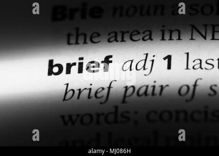 brief word in a dictionary. brief concept Stock Photo: 183173949 - Alamy