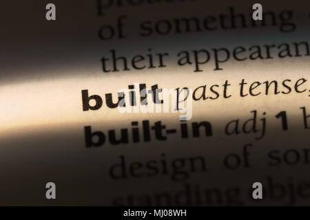 built word in a dictionary. built concept. Stock Photo