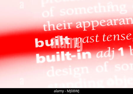 built word in a dictionary. built concept. Stock Photo