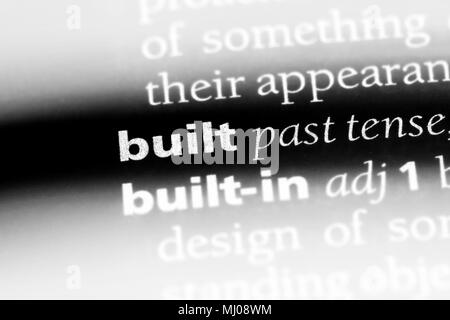 built word in a dictionary. built concept. Stock Photo