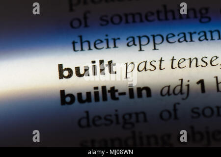 built word in a dictionary. built concept. Stock Photo