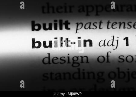 built-in word in a dictionary. built-in concept. Stock Photo