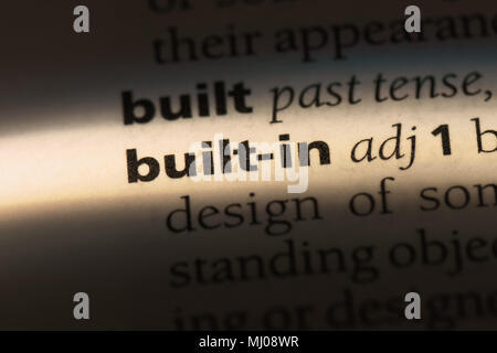 built-in word in a dictionary. built-in concept. Stock Photo