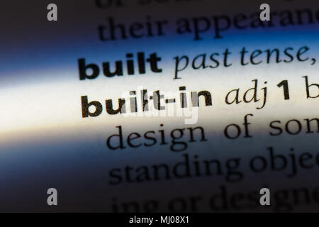 built-in word in a dictionary. built-in concept. Stock Photo