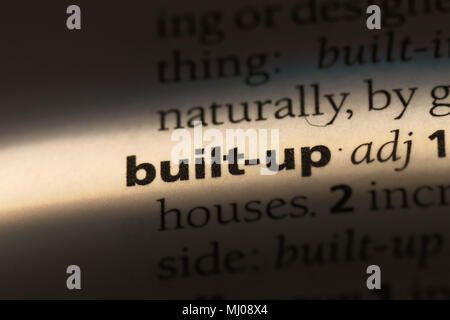 built-up word in a dictionary. built-up concept. Stock Photo