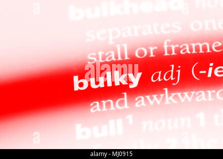 bulky word in a dictionary. bulky concept. Stock Photo