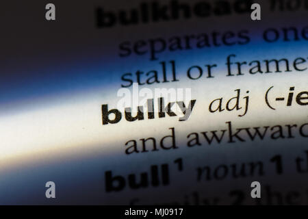 bulky word in a dictionary. bulky concept. Stock Photo