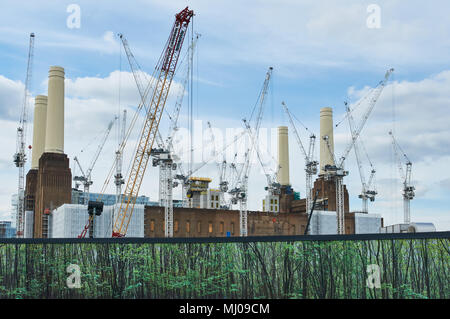 Battersea Power Station undergoing redevelopment, viewed from the East Stock Photo