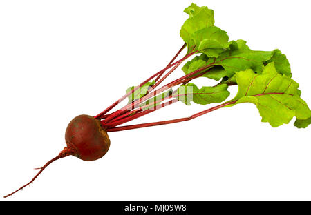 Beets with tops isolated on white background Stock Photo