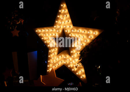 Bulb star with lamps on a background Stock Photo