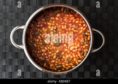 Turkish Kuru Fasulye / Baked Beans in pot (homemade) Stock Photo
