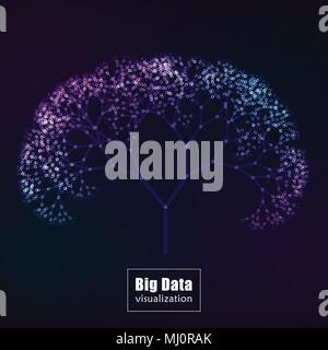 Big data visualization. glowing tree vector Stock Vector