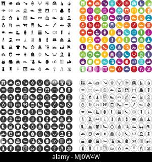 100 vogue icons set vector variant Stock Vector