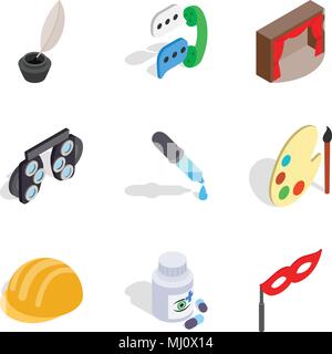 Scientific direction icons set, isometric style Stock Vector