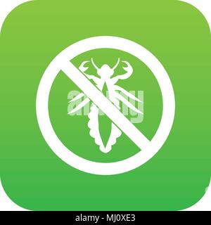 No louse sign icon digital green Stock Vector
