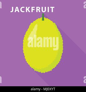 Jackfruit icon, flat style Stock Vector