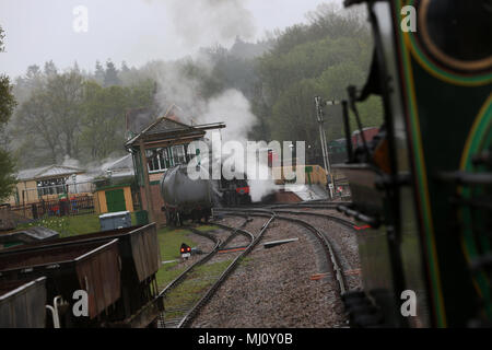 General views of the beautiful Bluebell Railway from Sheffield Park to Horsted Keynes, East Sussex, UK. Stock Photo