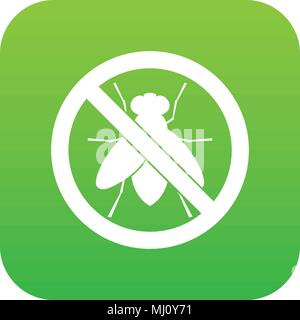 No fly sign icon digital green Stock Vector