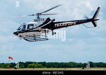 Texas Department of Public Safety law enforcement helicopter taking off. Stock Photo