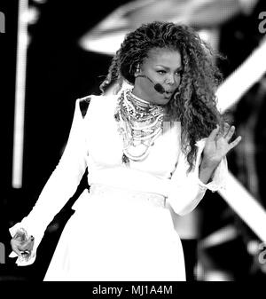 MIAMI, FL - SEPTEMBER 20: Janet Jackson performs on stage during her 'Unbreakable' World Tour concert at AmericanAirlines Arena on September 20, 2015 in Miami, Florida. Credit: MPI10 / MediaPunch Stock Photo