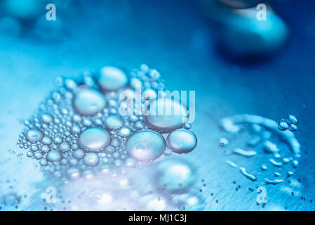 Macro close up of soap bubbles look like scientific image of cell and cell membrane Stock Photo