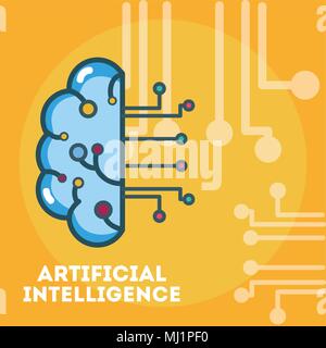 Artificial intelligence concept cartoons Stock Vector