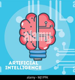Artificial intelligence concept cartoons Stock Vector