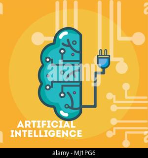 Artificial intelligence concept cartoons Stock Vector