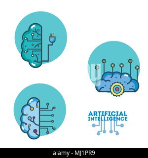 Set of artificial intelligence Stock Vector