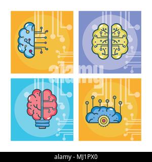 Set of artificial intelligence Stock Vector