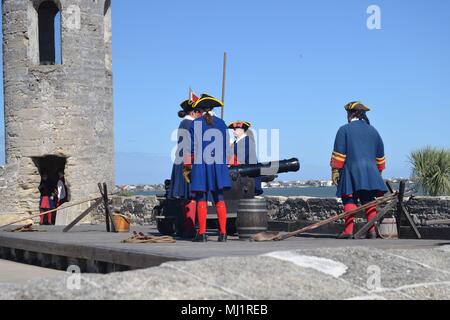 Castillo de San Marcos-Cannon Firing Reenactment-3 Stock Photo