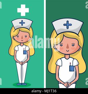 Cute nurse cartoon Stock Vector