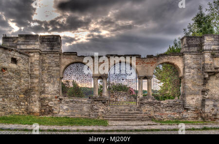 Fence of Armenian cathedral belfry, Kamyanets-Podilsky, Ukraine Stock Photo