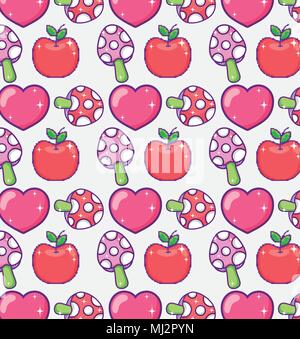 Videogame cartoons pattern background Stock Vector