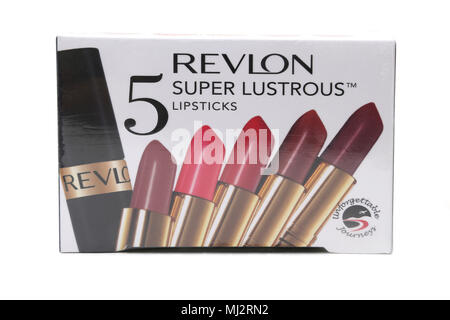 Box Of Revlon Super Lustrous Lipsticks Stock Photo