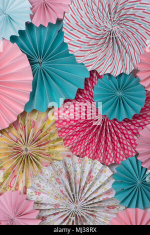 volume circles from multi-colored color paper the friend on the friend creative Stock Photo