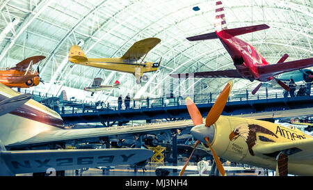 Historic and vintage planes on display at the Steven F. Udvar-Hazy Center in Virginia Stock Photo